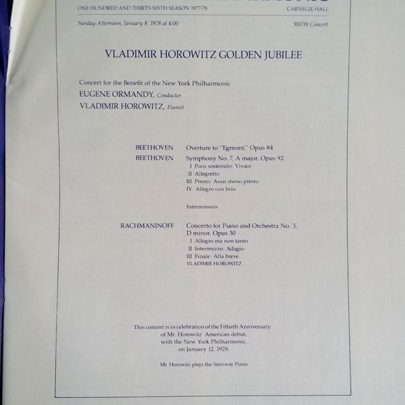 Vladimir Horowitz- New York Philharmonic, Rachmaninoff Concerto No. 3, Ormandy - Picture 4 of 10